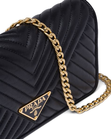 bolsa prada preta com corrente|Mini Bolsas Femininas .